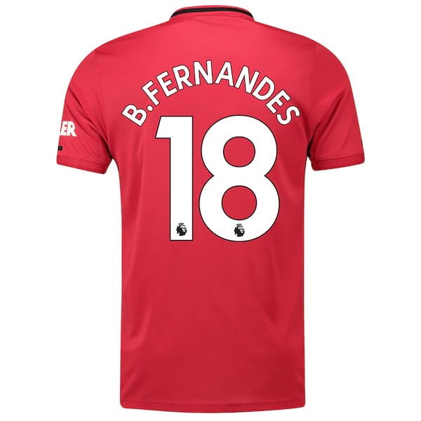Camiseta Manchester United NO.18 B. Fernandes 1ª 2019-2020 Rojo